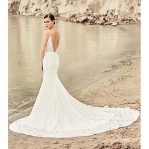 Mikaella Lace Fit and Flare Wedding Gown